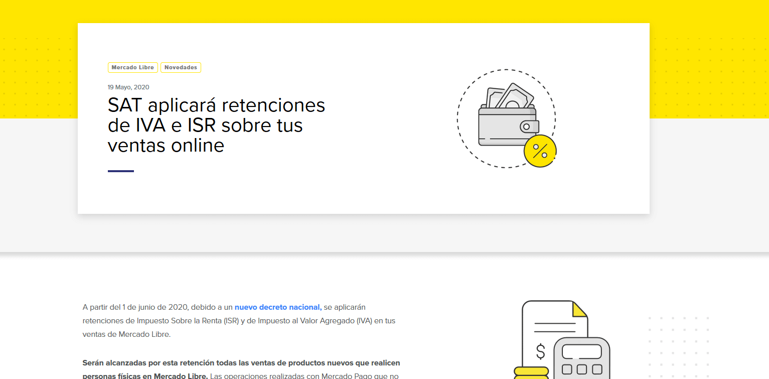 Nuevos impuestos mercado libre